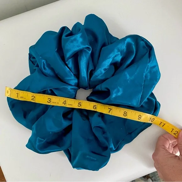 The Room Shop Giant Satin Scrunchie in Peacock - Picture 8 of 8